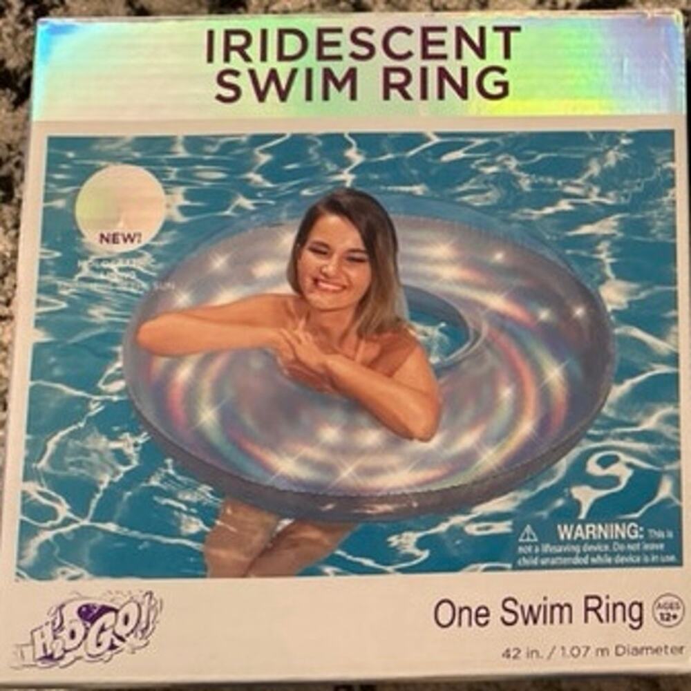 New H2OGO! Inflatable Iridescent Swim Ring 42” Pool Lake Water Beach Float